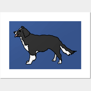 border collie pocket tee Posters and Art